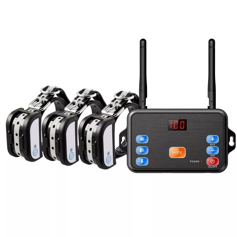 2v1 Bezdrátový plot pro psy s kontrolou štěkání - chytrý trenér psů, sada 1 pro 3 TopTechnology