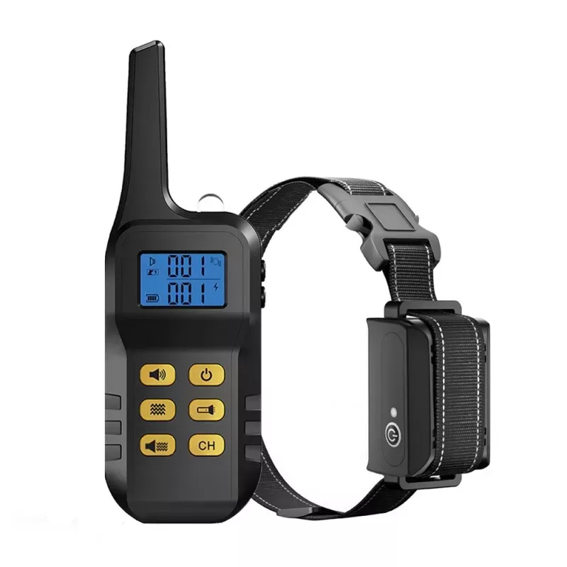 Automatický zastavovač štěkání - elektronický obojek pro výcvik psa (žlutý, pro jednoho psa) TopTechnology