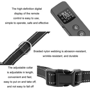 Smart Vodotěsný Elektronický Školitel Psů s Dálkovým Ovládáním a Nabíjecí Funkcí (Černý) TopTechnology