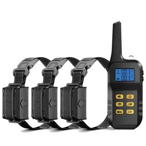 Automatické zařízení pro trénink psů - Elektronický obojek Bark Stopper pro tři psy (žlutý)