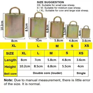Hlasitá tlustá kravská, koňská a ovčí farmářská zvon roztok, Velikost: S TopTechnology Hlasitá tlustá kravská, koňská a ovčí farmářská zvon roztok, Velikost: S TopTechnology