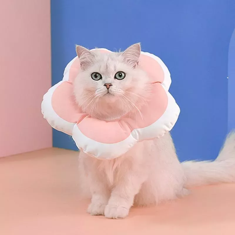 Roztomilý květinový obojek proti olizování pro zvířata, specifikace: L (růžový) TopTechnology