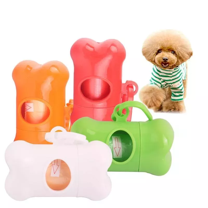 10 PCS BG-W085 Pet Bone Typ Odpadkový Box a Čističový Nástroj pro Zvířata, Náhodná Barva