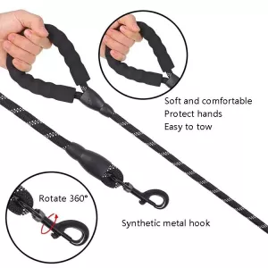 Reflexní vodítko pro psy - 150 cm, šířka 1,2 cm (červené)