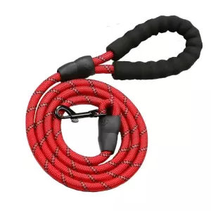 Reflexní vodítko pro psy - 150 cm, šířka 1,2 cm (červené)
