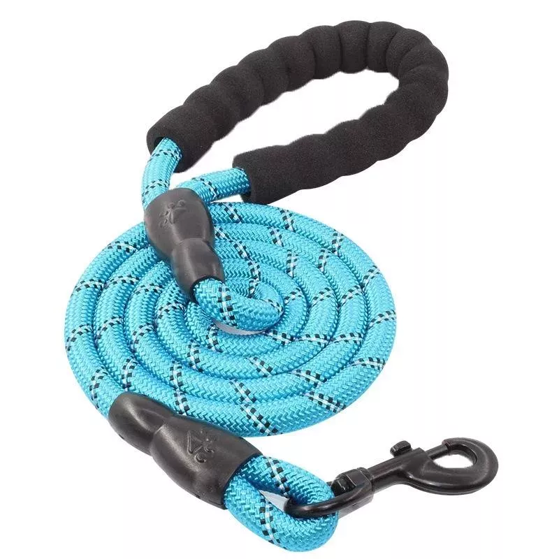 Reflexní vodítko pro psy s elastickým madlem, délka 150cm, šířka 1.2cm (světle modré)
