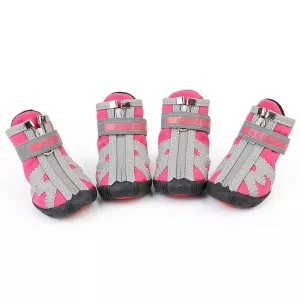 HCPET A1703 Pet Non-Slip Voděodolné Boty pro Štěňata, Velikost: Číslo 5 (Růžové) TopTechnology