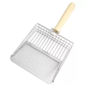 Metalový lopatka na kočičí stelivo s filtrací a oddělením, barva: čtvercová stříbrná TopTechnology Metalový lopatka na kočičí stelivo s filtrací a oddělením, barva: čtvercová stříbrná TopTechnology