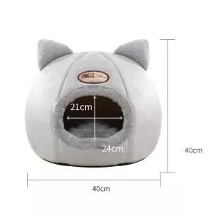 Zimní polouzavřený teplý a sametový pelíšek pro domácí mazlíčky, velikost: XL 40x40x40cm TopTechnology