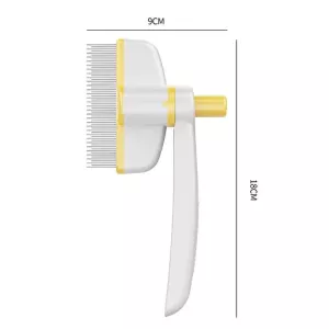 Nástroj na odstranění srsti Pet Hair Removal Tool One Touch Rotating Fine Tooth Comb (Bílá Žlutá) TopTechnology Nástroj na odstranění srsti Pet Hair Removal Tool One Touch Rotating Fine Tooth Comb (Bílá Žlutá) TopTechnology