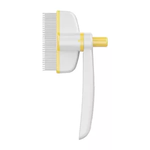 Nástroj na odstranění srsti Pet Hair Removal Tool One Touch Rotating Fine Tooth Comb (Bílá Žlutá)