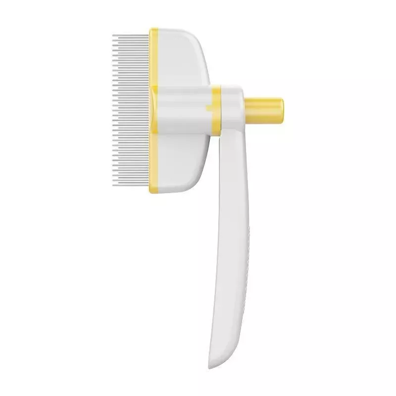 Nástroj na odstranění srsti Pet Hair Removal Tool One Touch Rotating Fine Tooth Comb (Bílá Žlutá) TopTechnology