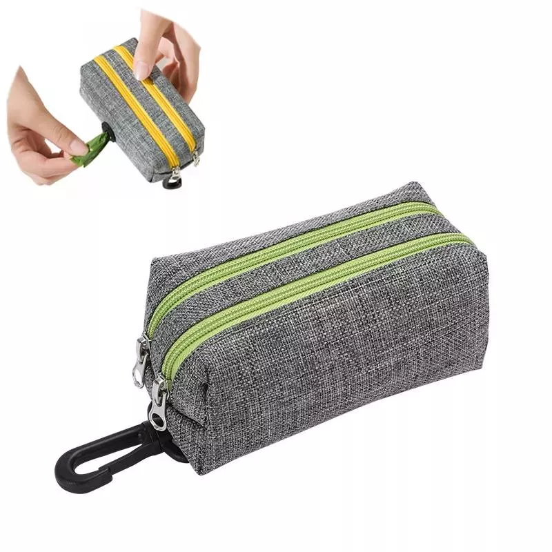 Taška na sběr psích exkrementů Outdoor Pet Waste Bag (Šedozelená, dvojitý zip) TopTechnology