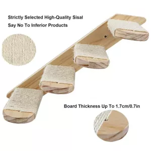 4-vrstvé nástěnné kočičí škrabadlo s dřevěnou platformou a sisalem TopTechnology 4-vrstvé nástěnné kočičí škrabadlo s dřevěnou platformou a sisalem TopTechnology