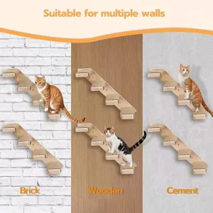 4-vrstvé nástěnné kočičí škrabadlo s dřevěnou platformou a sisalem TopTechnology 4-vrstvé nástěnné kočičí škrabadlo s dřevěnou platformou a sisalem TopTechnology