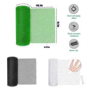 40x300cm Hexagonální plastová plotová síť pro zahradu a drůbež (zelená) TopTechnology