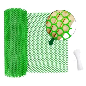 40x300cm Hexagonální plastová plotová síť pro zahradu a drůbež (zelená) TopTechnology