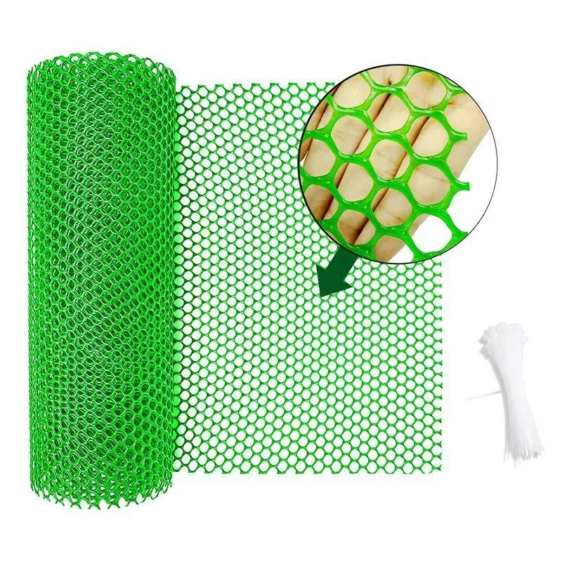40x300cm Hexagonální plastová plotová síť pro zahradu a drůbež (zelená) TopTechnology