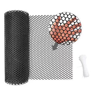 40x300cm Hexagonální plastový plot pro zahradničení a drůbež (černý)