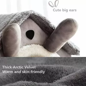 Celoroční pratelný a odnímatelný teplý kočičí pelíšek, velikost: M (Šedé dlouhé uši) TopTechnology