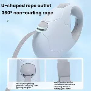 Samonavíjecí vodítko pro malé a střední psy bez zamotání, 3m (šedá modrá) TopTechnology