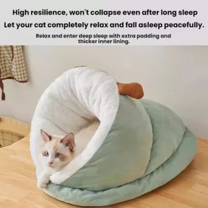 Slipper-Style Cat Ced Zimní Teplý Polštář pro Kočky, Velikost M (Zelený) TopTechnology