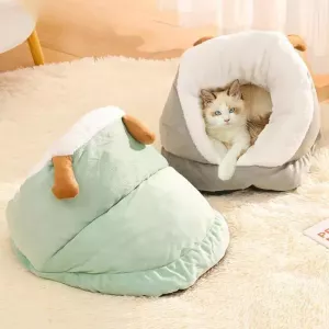 Slipper-Style Cat Ced Zimní Teplý Polštář pro Kočky, Velikost M (Zelený) TopTechnology