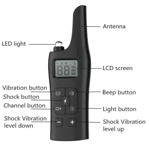 Voděodolný elektronický obojek pro psy s dálkovým ovládáním a vibracemi (1 Drag 2, černý) TopTechnology