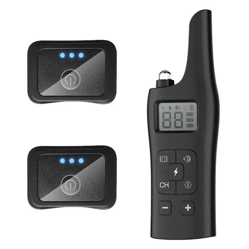 Voděodolný elektronický obojek pro psy s dálkovým ovládáním a vibracemi (1 Drag 2, černý) TopTechnology