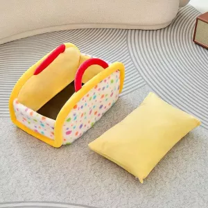 Zimní polouzavřený teplý přenosný kočičí pelíšek, vel. L TopTechnology