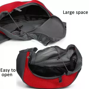 Breatheable Messenger Taška pro Kočky s Širšími Popruhy, Velikost: Velká (Černá) TopTechnology