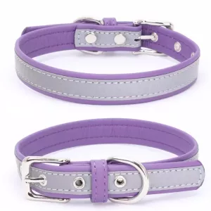 CL181K měkký reflektující obojek pro domácí zvířata, velikost: XXL (fialový bez železného plechu) TopTechnology