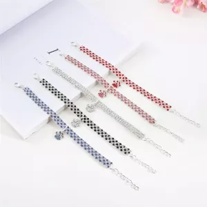 Obojek pro psy a kočky s diamanty - elastické šperky, velikost L (růžová bílá) TopTechnology Obojek pro psy a kočky s diamanty - elastické šperky, velikost L (růžová bílá) TopTechnology