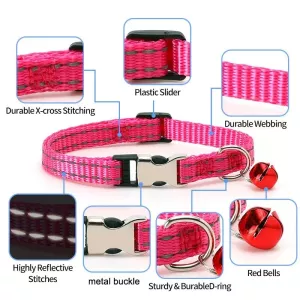 2 KS Noční Reflexní Nylonový Obojek pro Kočky s Klokankou, Velikost: XS 1.0x19-30cm (Fialový bez Vrypu) TopTechnology 2 KS Noční Reflexní Nylonový Obojek pro Kočky s Klokankou, Velikost: XS 1.0x19-30cm (Fialový bez Vrypu) TopTechnology