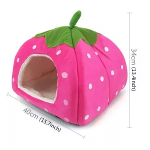 Přenosný pelíšek pro domácí mazlíčky ve tvaru jahody, velikost L (růžový) TopTechnology Přenosný pelíšek pro domácí mazlíčky ve tvaru jahody, velikost L (růžový) TopTechnology