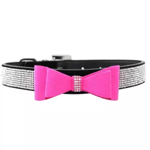 Flocking Diamond Studded Bowknot Pet Collar pro psy, velikost S, 1.5 * 37 cm (černý) TopTechnology Flocking Diamond Studded Bowknot Pet Collar pro psy, velikost S, 1.5 * 37 cm (černý) TopTechnology