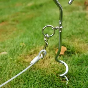 Kovový venkovní vodítko pro domácí zvířata s upevňovacím hřebíkem, Upgrade + Lano TopTechnology Kovový venkovní vodítko pro domácí zvířata s upevňovacím hřebíkem, Upgrade + Lano TopTechnology