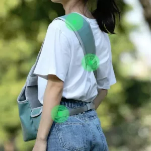 TAILUP Taška pro domácí mazlíčky - skládací kožená taška přes rameno, Velikost M (Šedá Modrá) TopTechnology