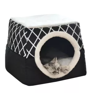 Domácí kočičí pelíšek Cat Nest Capsule, velikost L (černý) TopTechnology