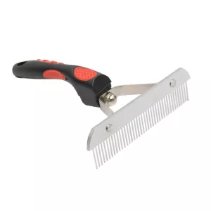 Hřeben pro velké psy z nerezové oceli s gumovou rukojetí, 17.0x16.0cm TopTechnology Hřeben pro velké psy z nerezové oceli s gumovou rukojetí, 17.0x16.0cm TopTechnology