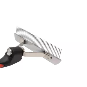 Hřeben pro velké psy z nerezové oceli s gumovou rukojetí, 17.0x16.0cm TopTechnology Hřeben pro velké psy z nerezové oceli s gumovou rukojetí, 17.0x16.0cm TopTechnology