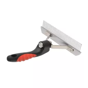 Hřeben pro velké psy z nerezové oceli s gumovou rukojetí, 17.0x16.0cm TopTechnology Hřeben pro velké psy z nerezové oceli s gumovou rukojetí, 17.0x16.0cm TopTechnology