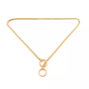 Obojek pro psy s kovovým řetězem 50 cm (zlatý) TopTechnology Obojek pro psy s kovovým řetězem 50 cm (zlatý) TopTechnology