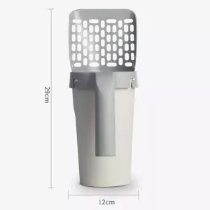 All-In-One Kočičí Hřeben a Lopatička - Odnímatelná a Přenosná Plastová Lopatička (Šedá Bílá) TopTechnology All-In-One Kočičí Hřeben a Lopatička - Odnímatelná a Přenosná Plastová Lopatička (Šedá Bílá) TopTechnology