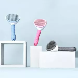 Automatická kartáč na psa s nerezovou jehlou - růžová jemná jehla TopTechnology Automatická kartáč na psa s nerezovou jehlou - růžová jemná jehla TopTechnology