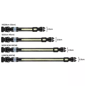 LED dobíjecí odolný a voděodolný svítící obojek pro domácí zvířata, velikost: L (černý) TopTechnology LED dobíjecí odolný a voděodolný svítící obojek pro domácí zvířata, velikost: L (černý) TopTechnology