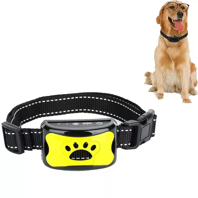 Rechargeable Waterproof Intelligent Identification Automatic Lock Bark Stop (Lemon Yellow) TopTechnology