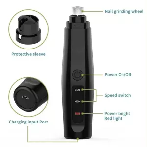 Elektrický zastřihovač nehtů pro psy - USB nabíjecí bezbolestný zastřihovač nehtů pro domácí zvířata TopTechnology Elektrický zastřihovač nehtů pro psy - USB nabíjecí bezbolestný zastřihovač nehtů pro domácí zvířata TopTechnology