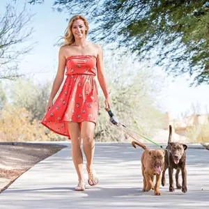 Kreativní automatické vodítko pro domácí mazlíčky se dvěma hlavami (šedé) TopTechnology Kreativní automatické vodítko pro domácí mazlíčky se dvěma hlavami (šedé) TopTechnology