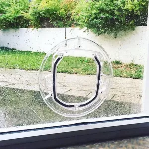 Kulaté skleněné dveře pro kočky a štěňata z PC materiálu (transparentní) TopTechnology Kulaté skleněné dveře pro kočky a štěňata z PC materiálu (transparentní) TopTechnology